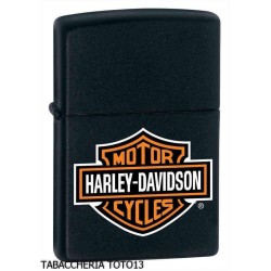 Zippo Harley Davidson bar & shield colored on black enamel