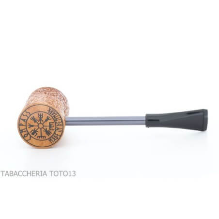 Compass poker shape pipe in light rusticated briar stand up shape